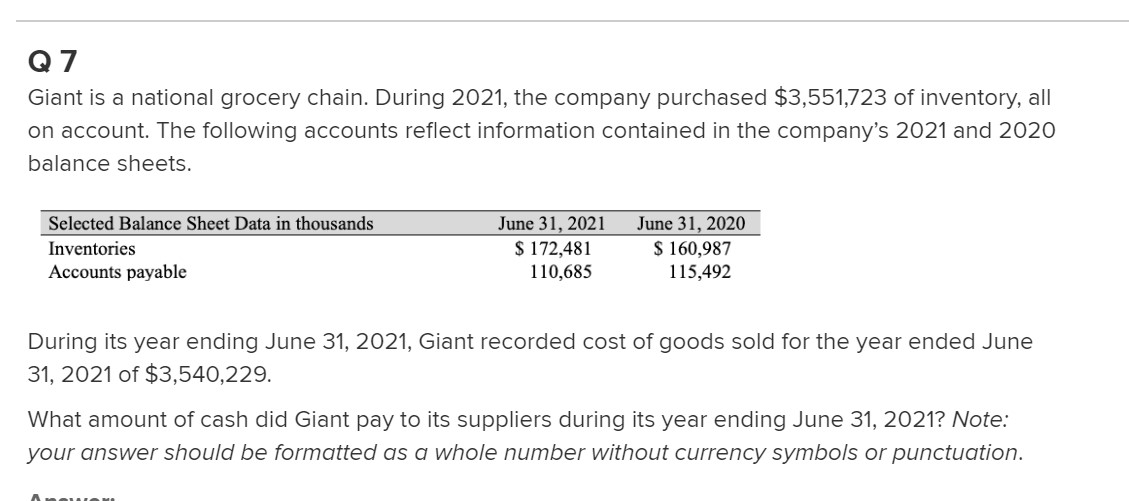 Need help I with this questions below 07 Giant is a national
