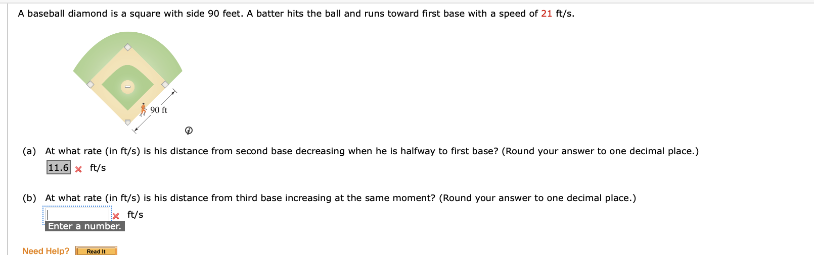 chapter 2.8 A baseball diamond is a square with side 90 feet.