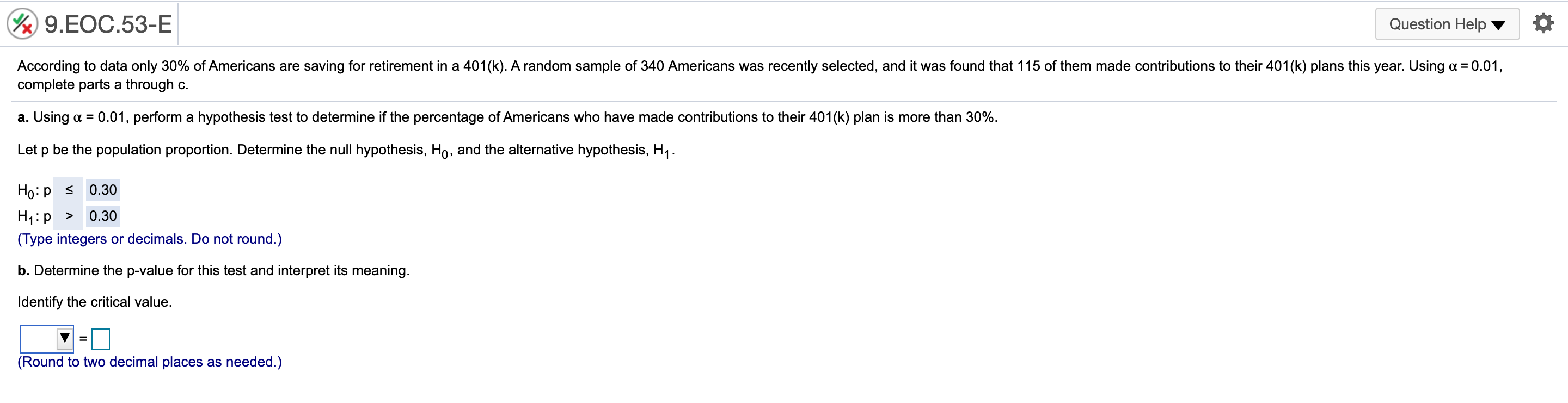 of a random sample of 400 adults, 192 stated that they were