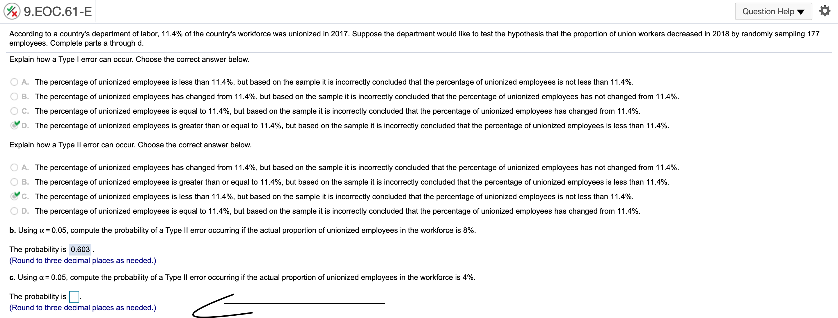 H1. H0: p 2 0.53 H1: p 0.30 (Type integers or decimals.