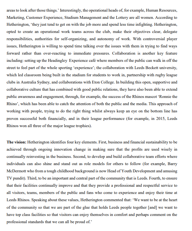 create an operational work teams across the club, make their objectives clear,