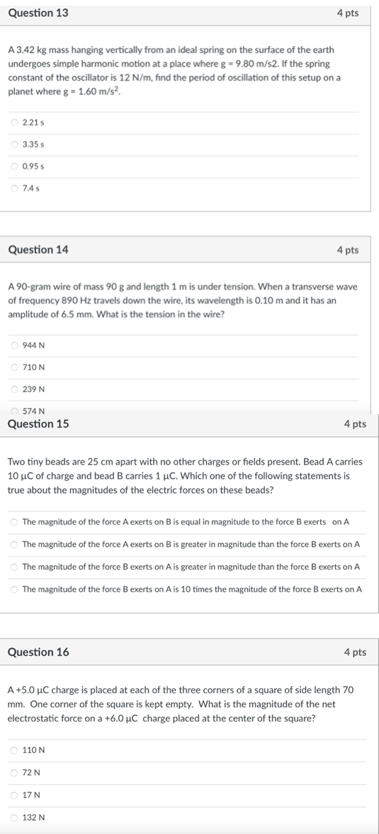 point charge and a 108 11!: point charge is 4 N. How