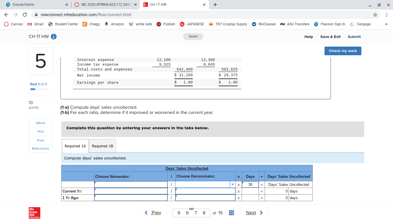 the blue sections below? Course Home X MC 2020 SPRING-ACC112 2693 X