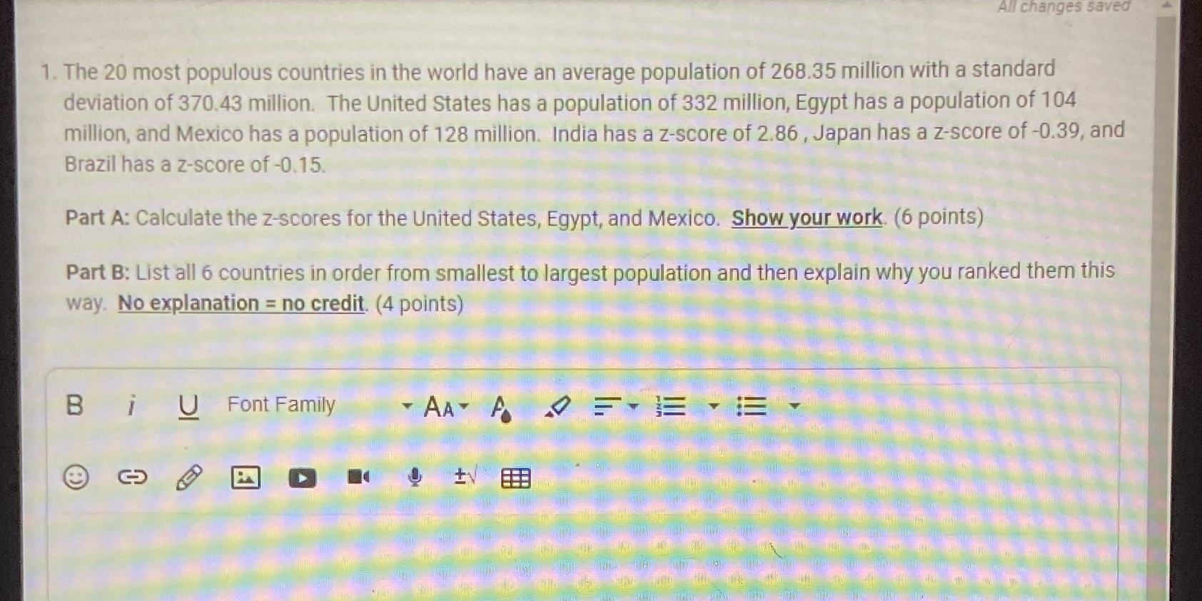 Need help! All changes saved 1. The 20 most populous countries in