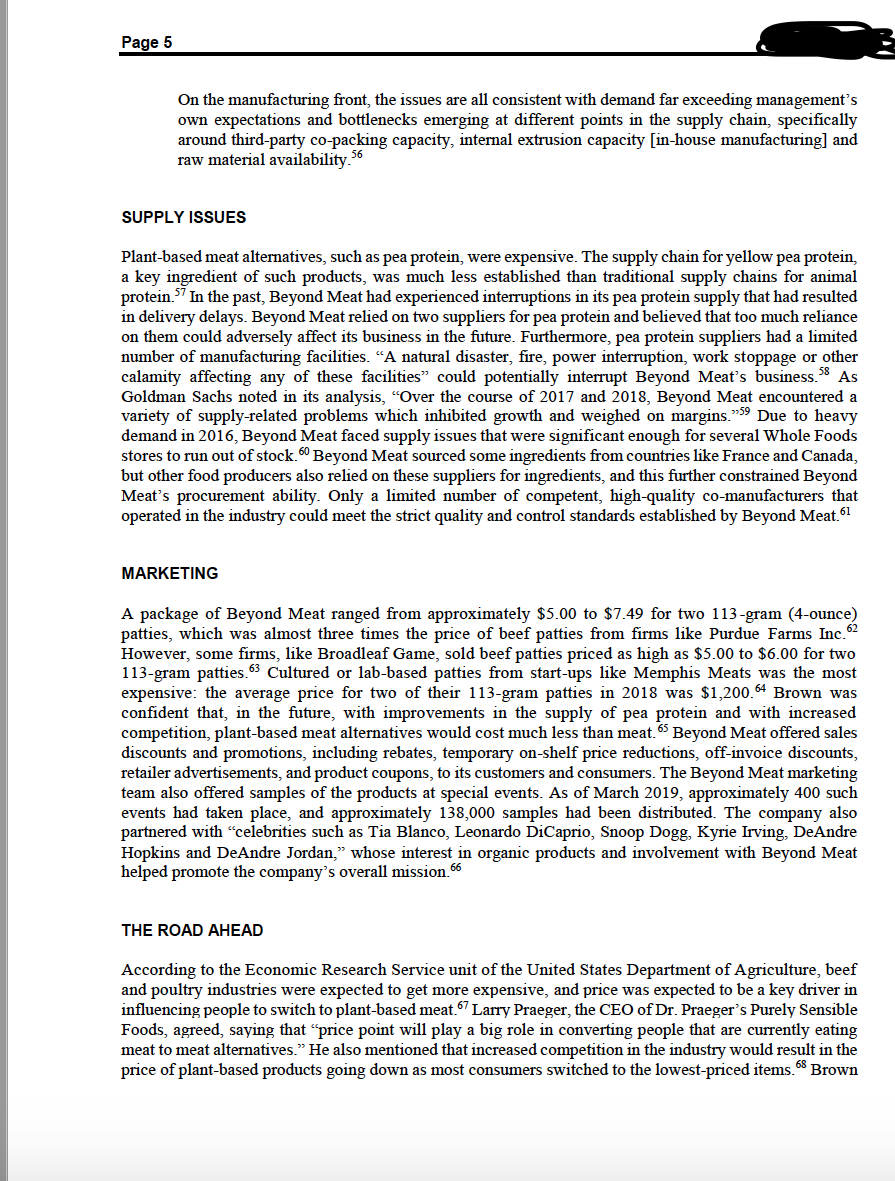  Use PESTEL ANALYSIS to analyze the 'BEYOND MEAT' case.What is the