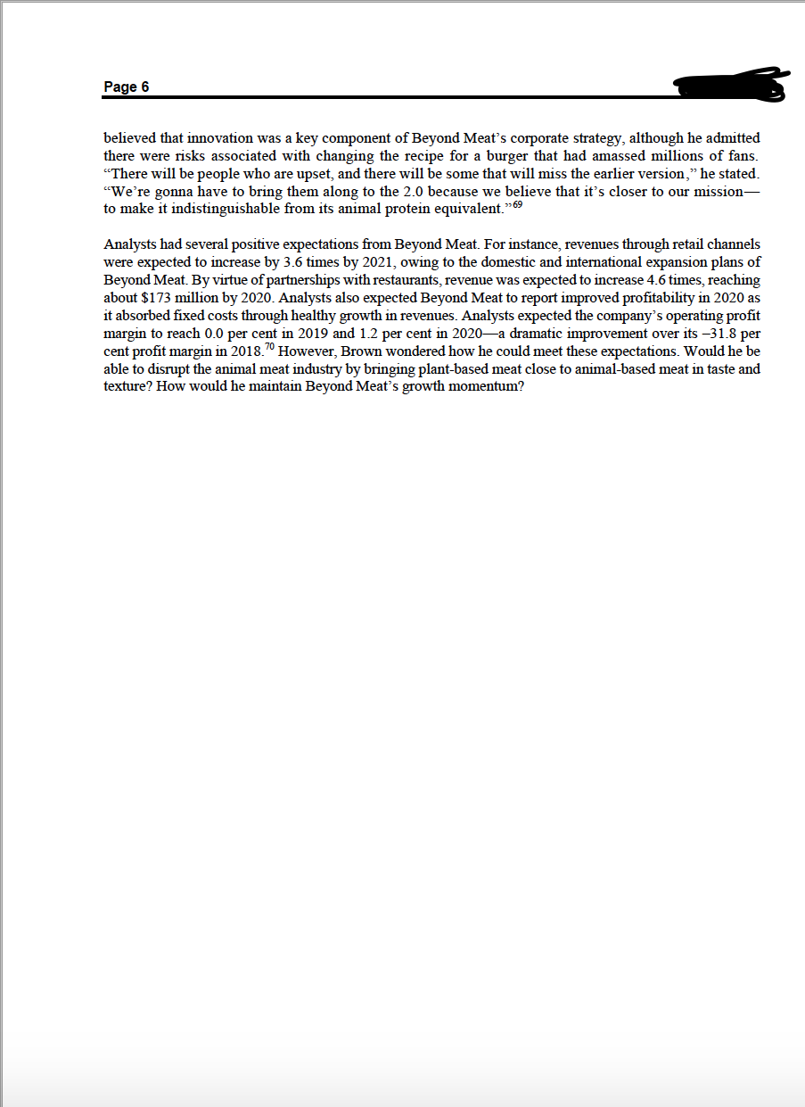 strategic planning process for BEYOND MEAT? Page 2 - (Whole Foods), Target