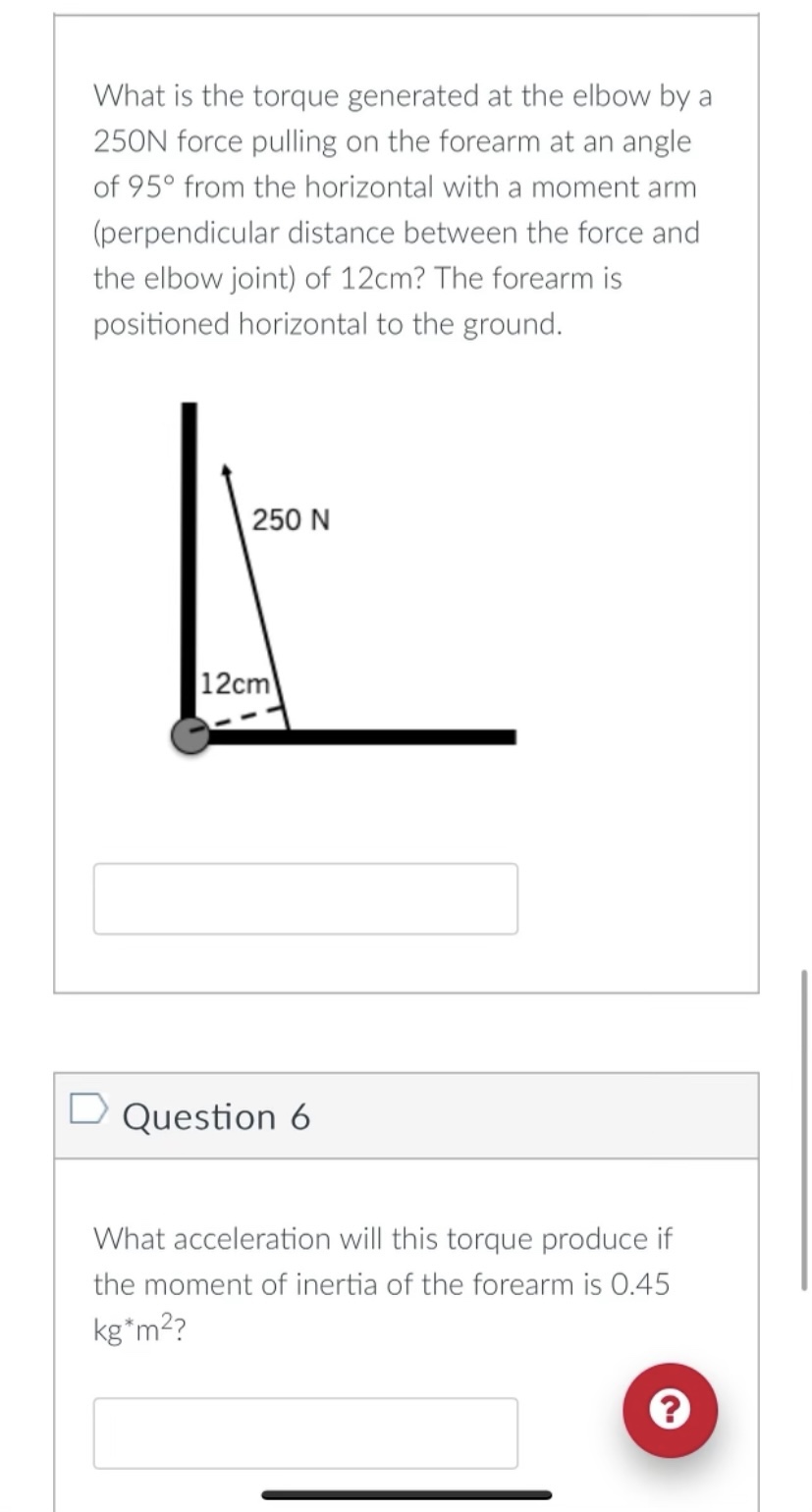 by each force acting about the shoulder joint. Vector 1 Torque: Vector
