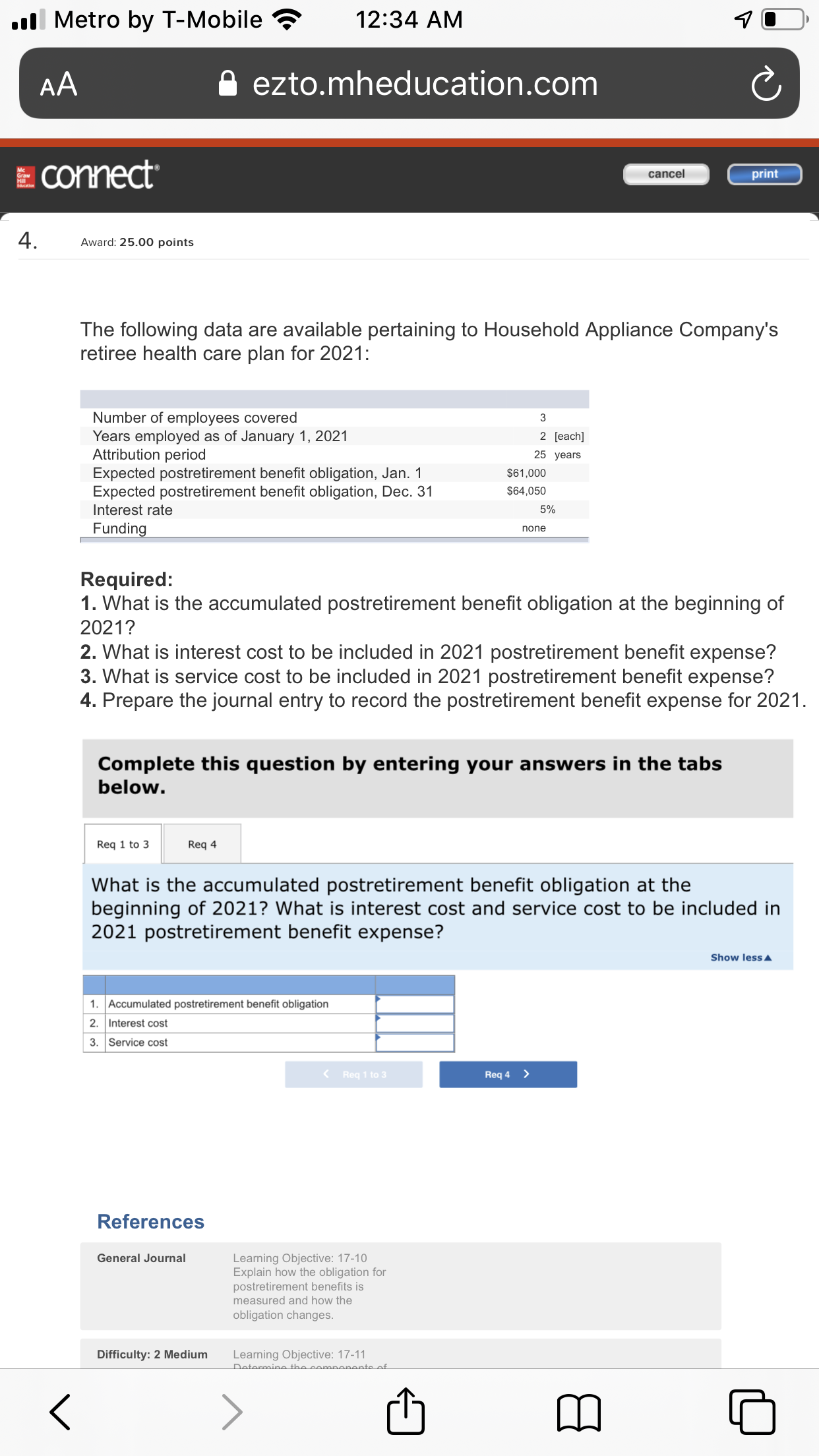 Problem 4 al Metro by T-Mobile 12:34 AM AA a ezto.mheducation.com