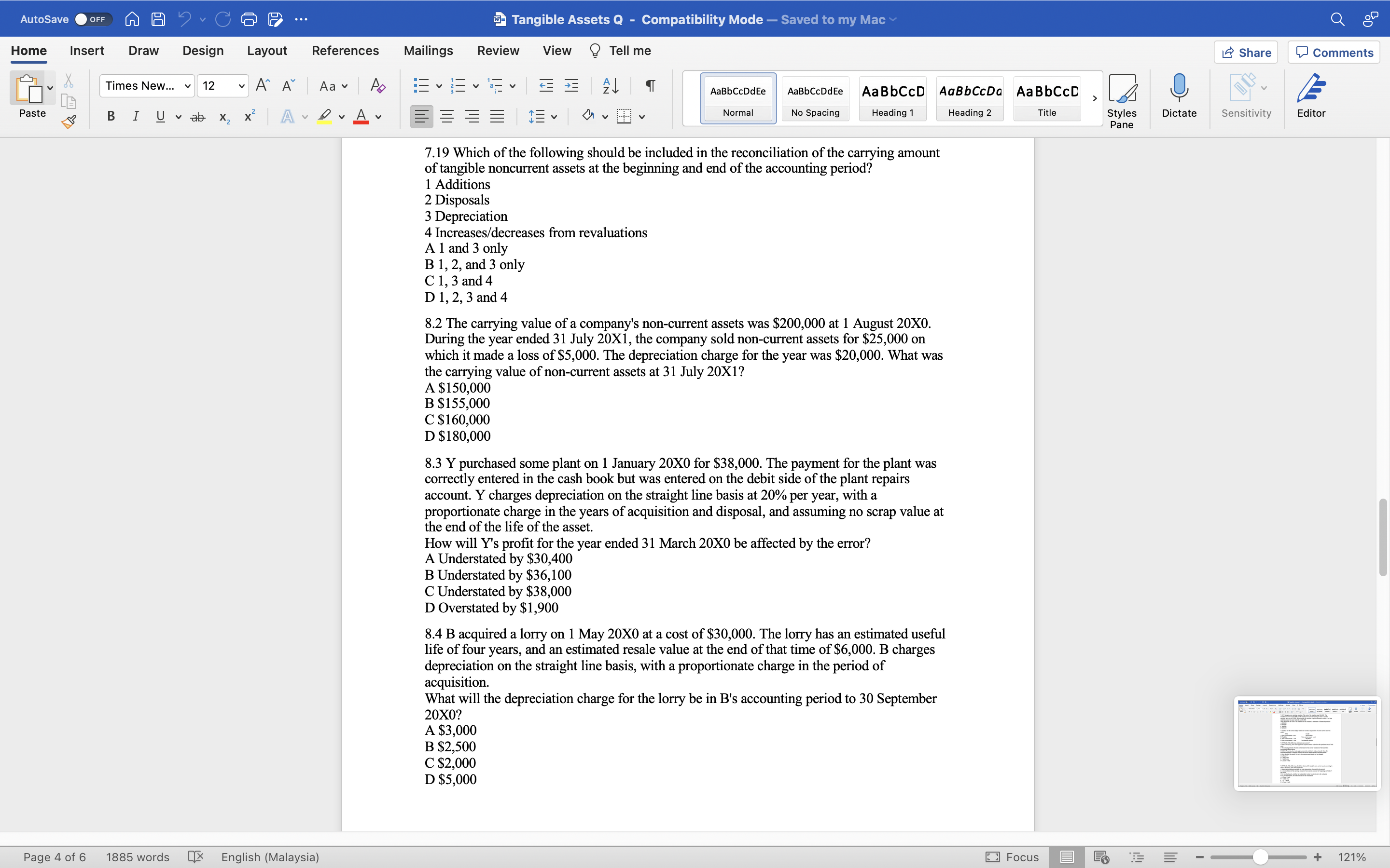  Can you please answer this question? 7} Tangible Assets Q -