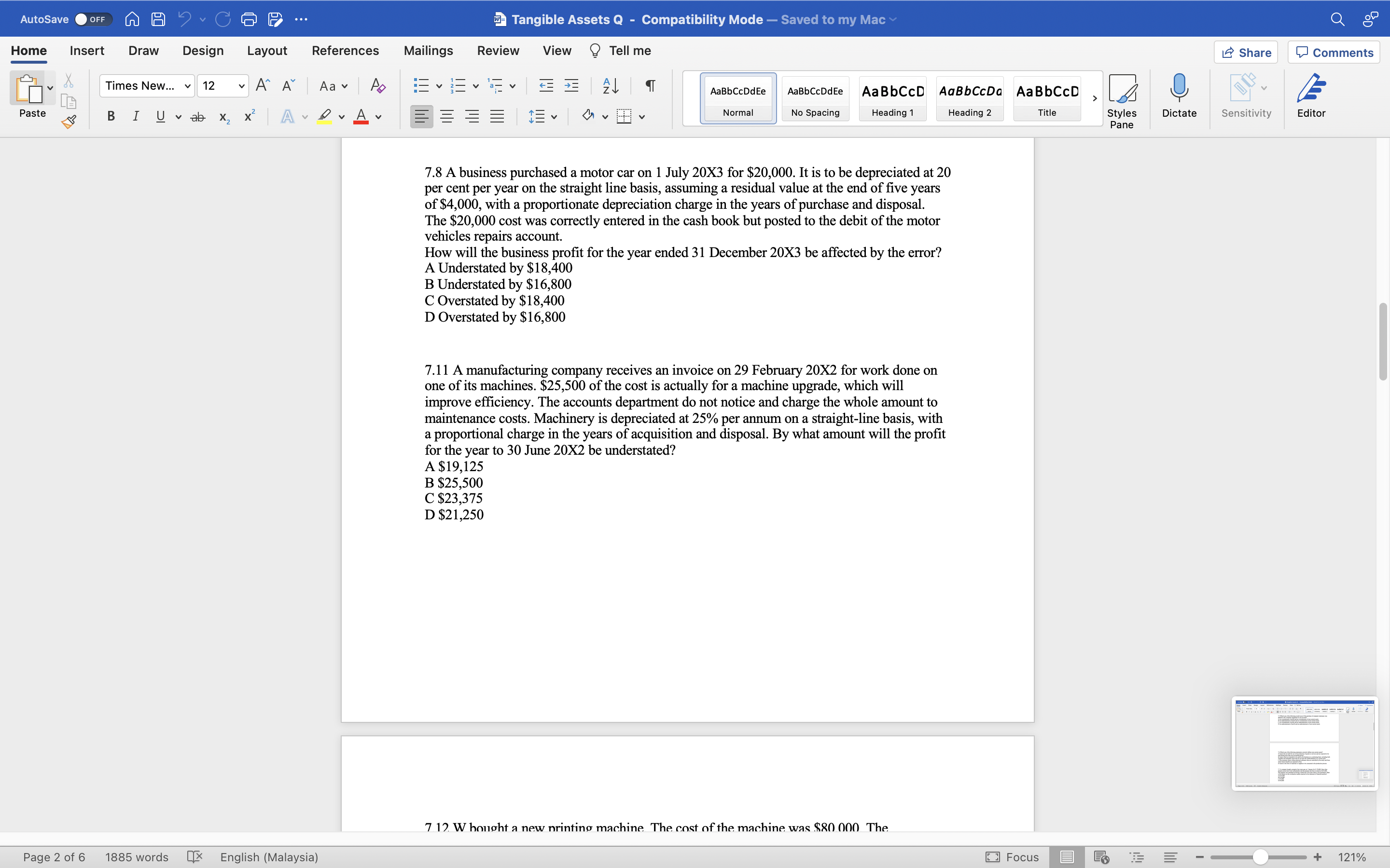 in accounts? A To allocate the cost of a noncurrent asset over