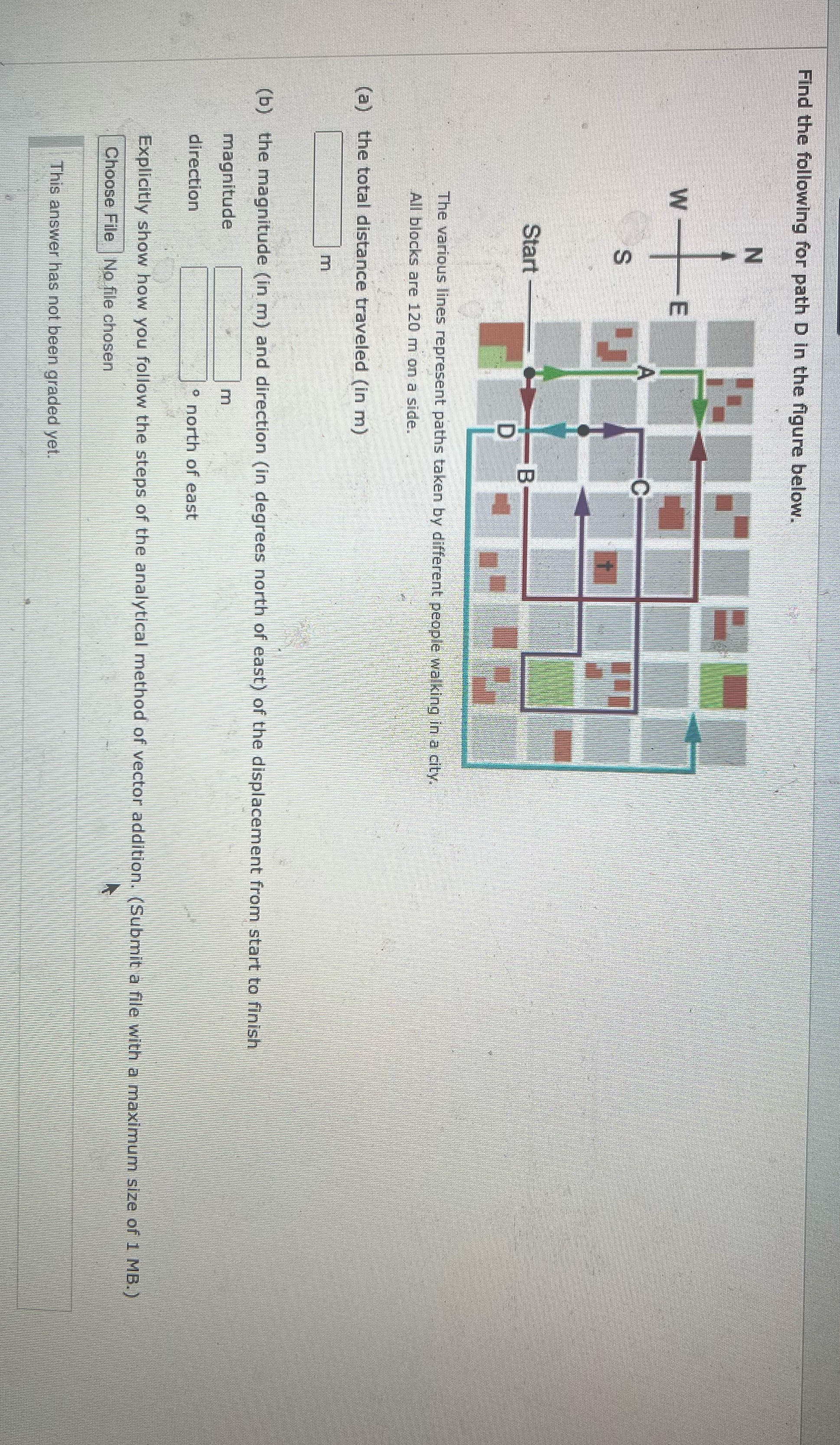 Find the following for path D in the figure below. 2