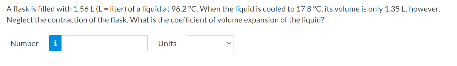 A flask is filled with 1.56 L (L = liter) of