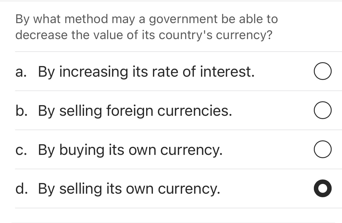 By what method may a government be able to decrease the
