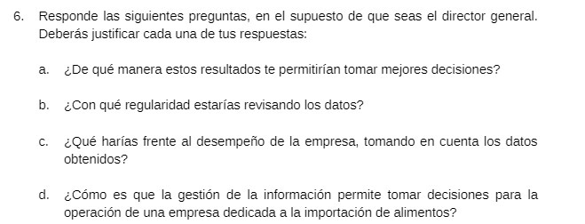 6. Responde las siguientes preguntas, en el supuesto de que seas el