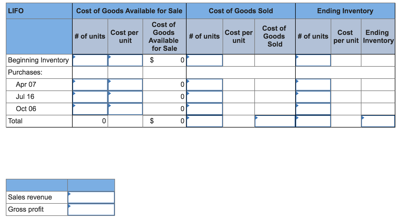 (LOG-3) [T he following information applies to the questions displayed below. ]
