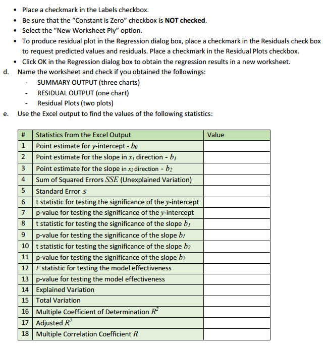  . Place a checkmark in the Labels checkbox. Be sure that