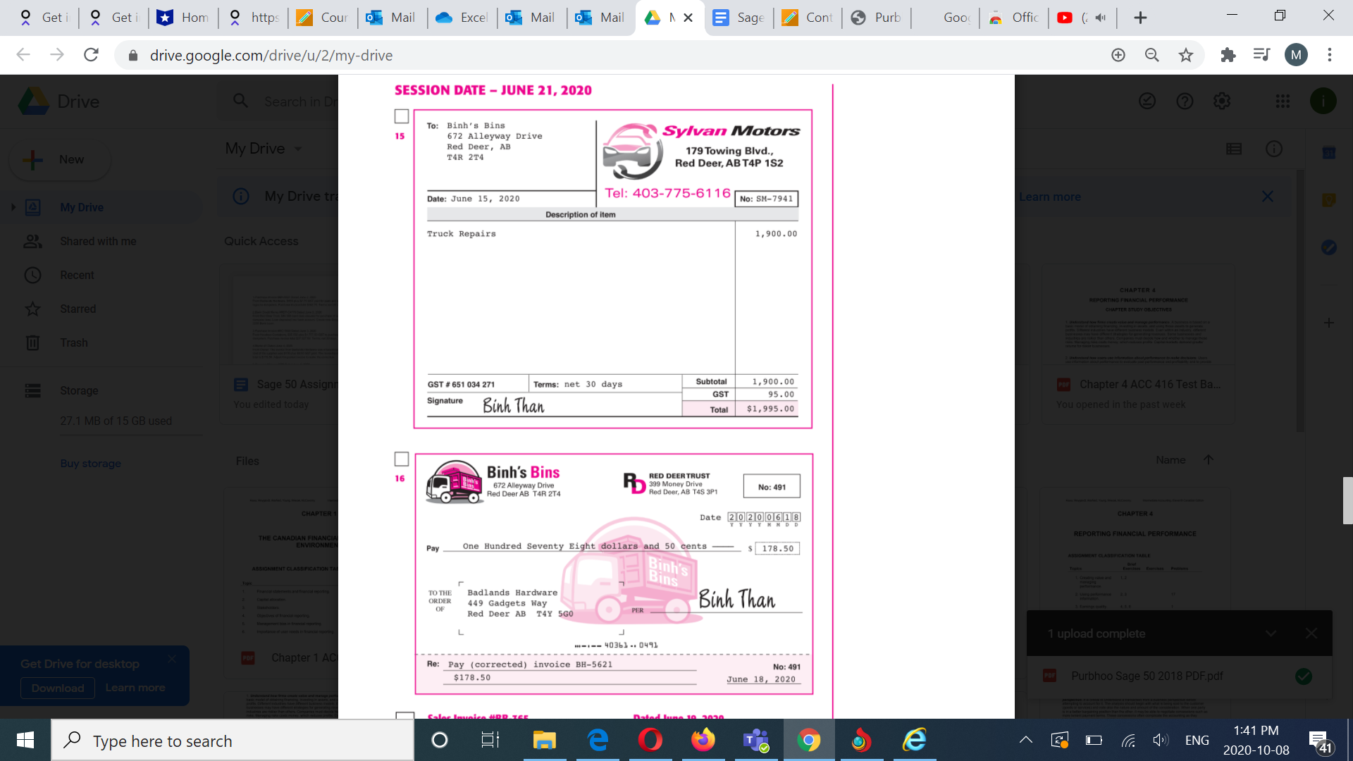 Please record all 18 transactions. Please record all the transactions. 1.Purchase Invoice