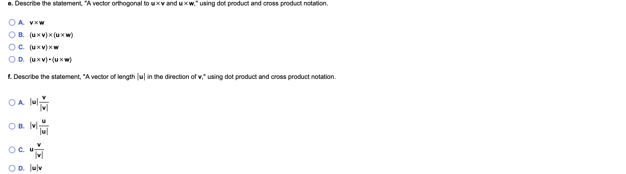 product notation, as appropriate, to describe the following. Answer parts a through