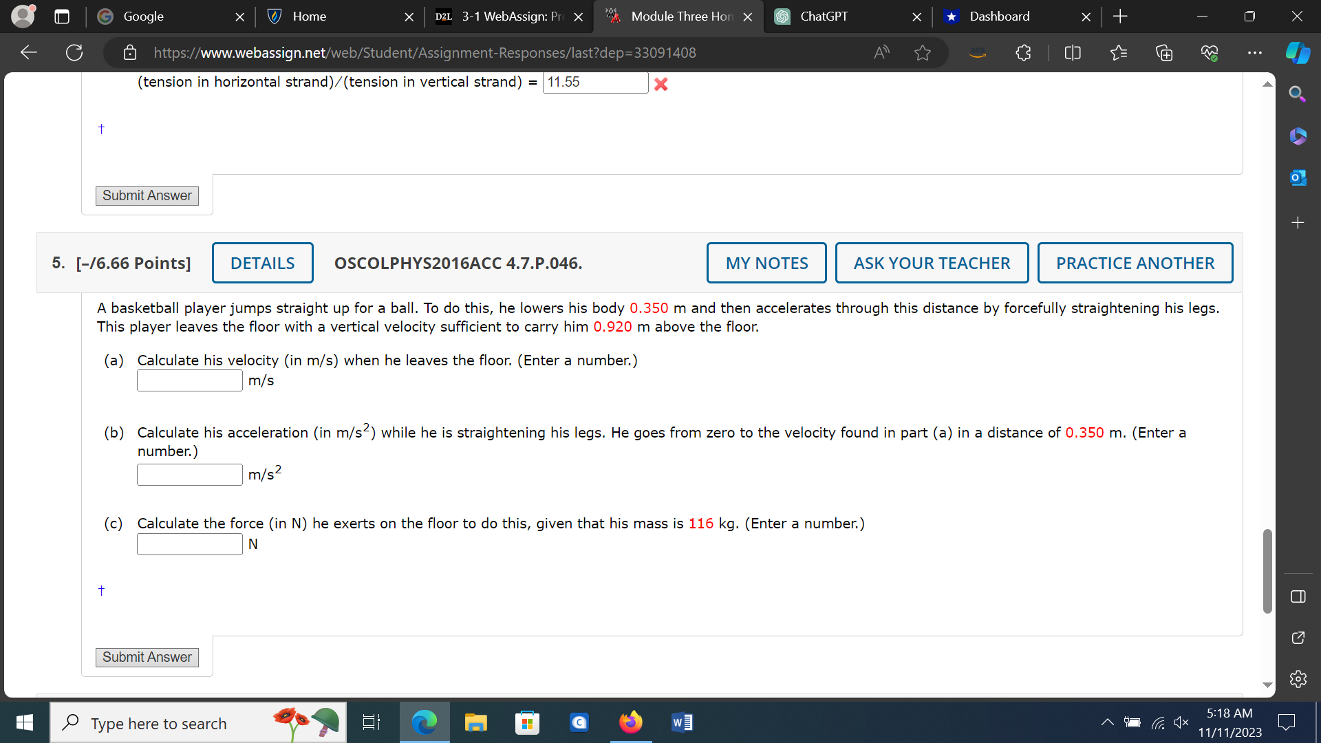 X '7' Home X DEL 371WebAssign:F x ModuleThreeHCi X a ChatGPT