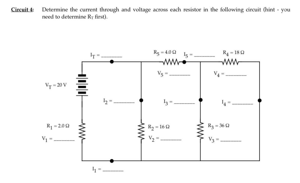 following circuit (hint - you need to determine RT rst). VT=20V