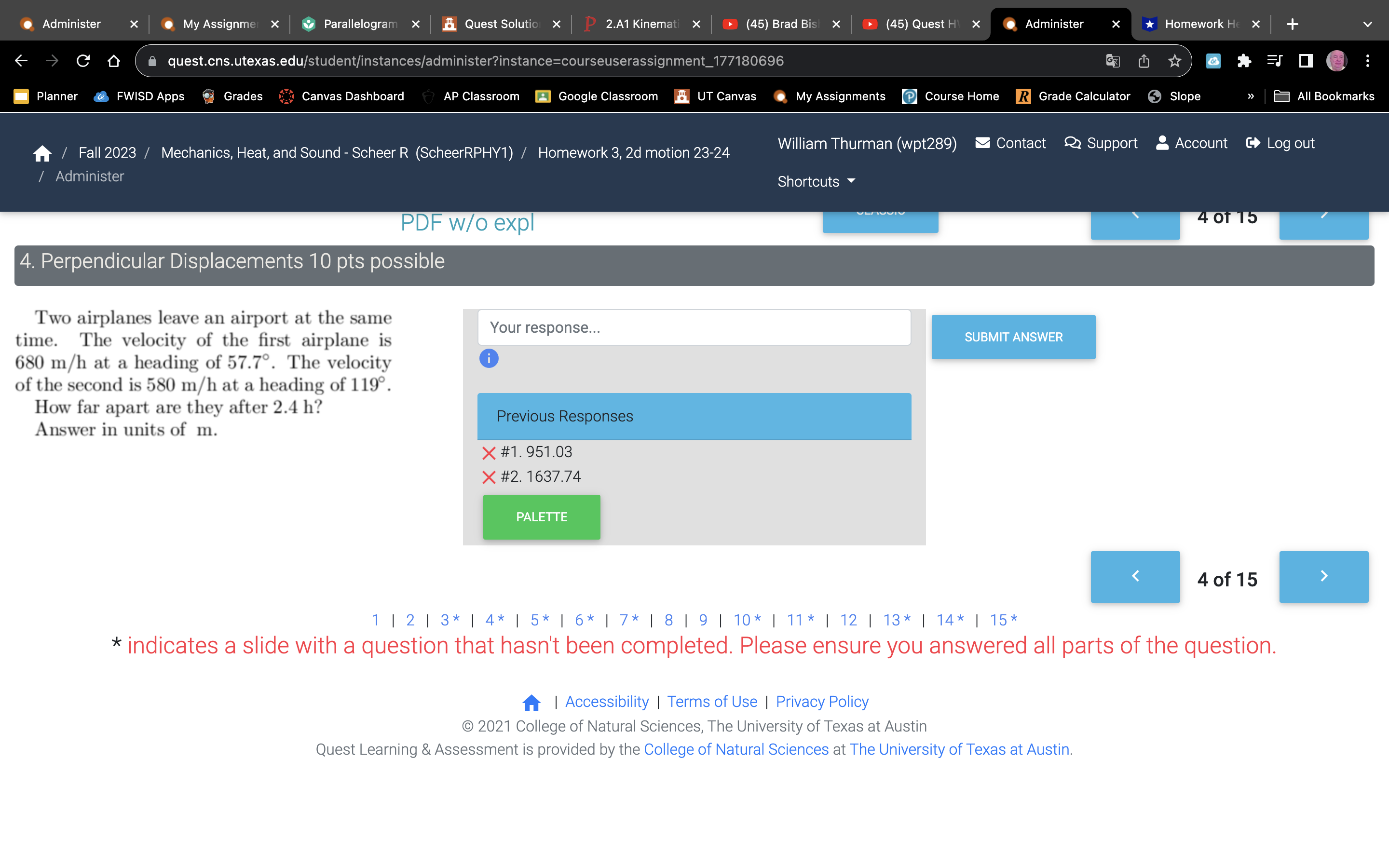  Administer X My Assignmel X Parallelogram x Quest Solution X P