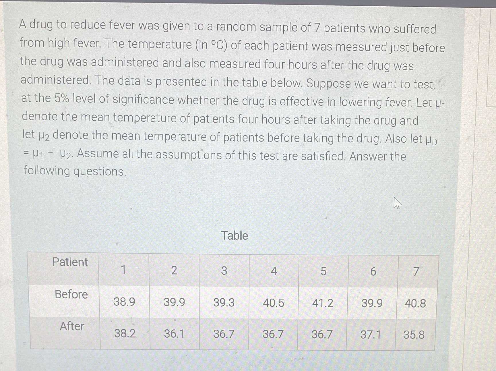 (a) What are the null and alternative hypotheses, and level of significance,
