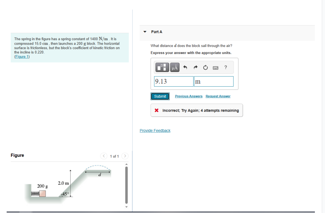 Part A The spring in the figure has a spring constant