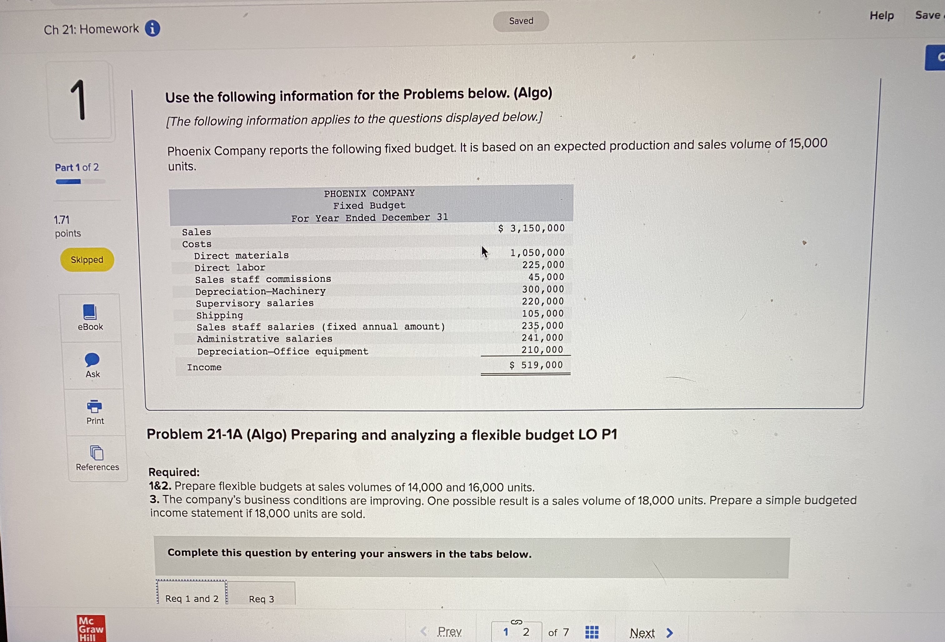 Help Save Ch 21: Homework O Use the following information for the