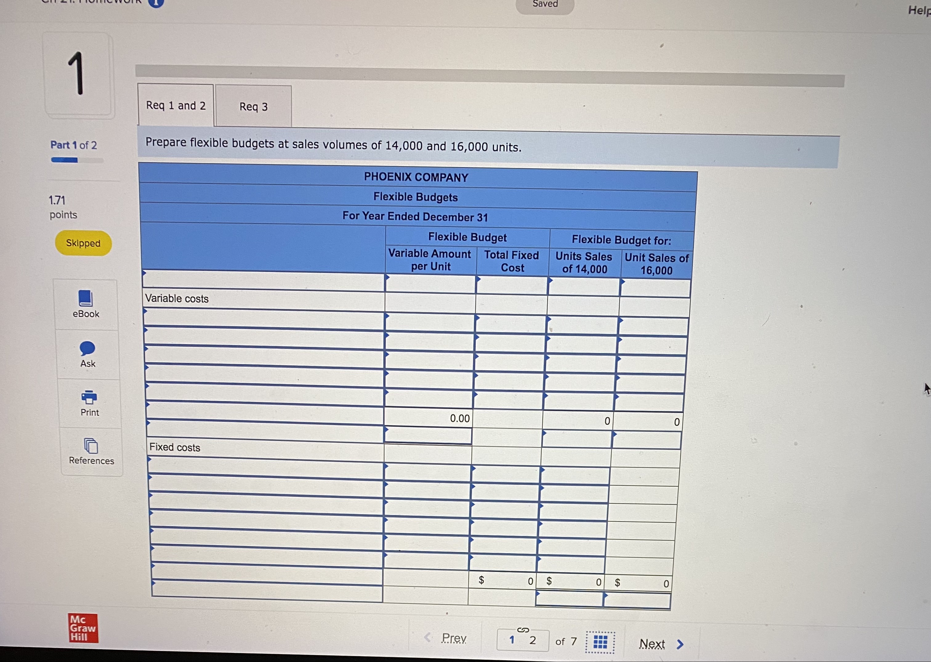 Problems below. (Algo) [The following information applies to the questions displayed below.]