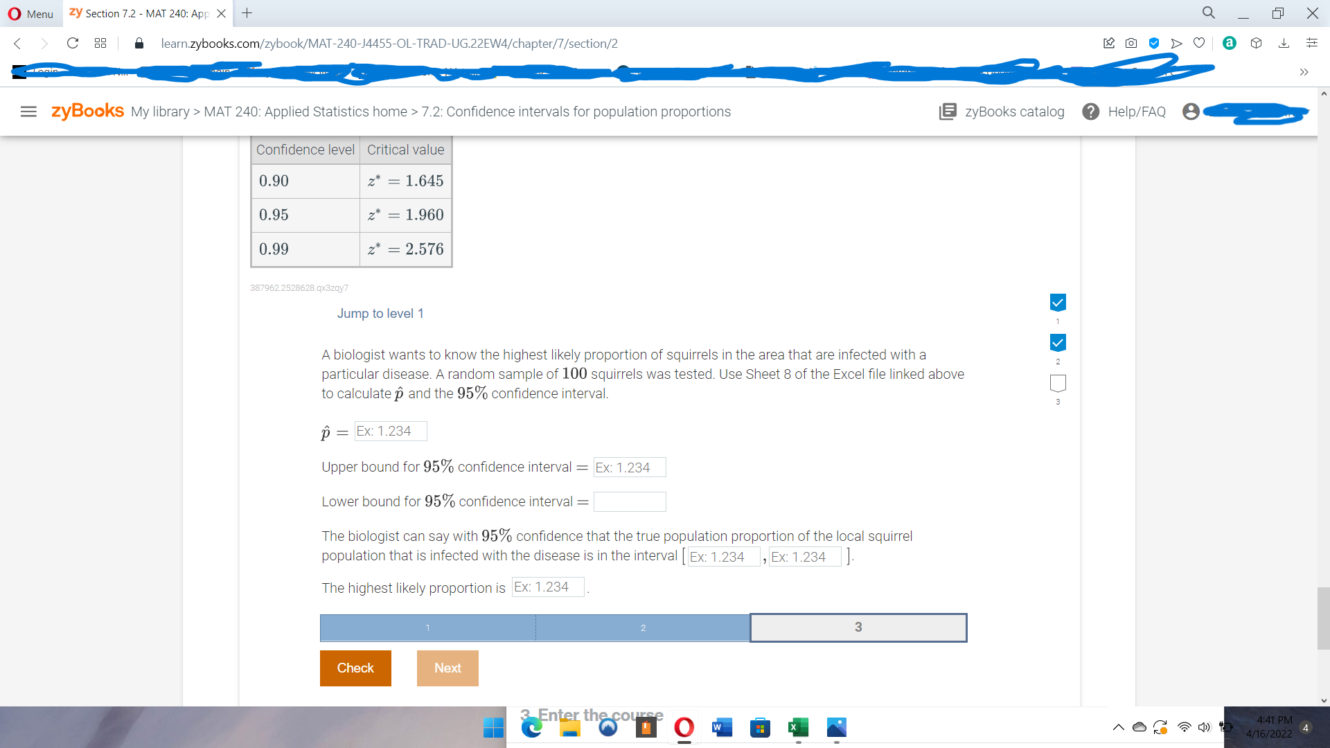 O Menu Zy Section 7.2 - MAT 240: App X +