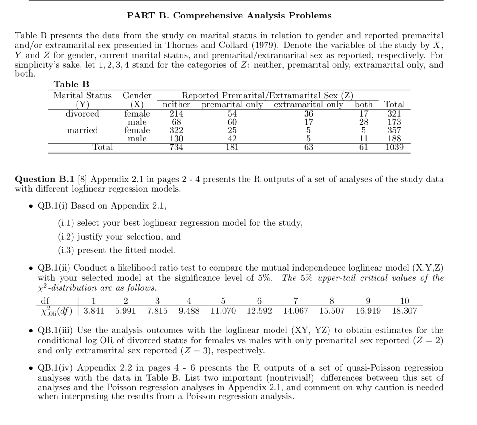 Thanks a lot!!! PART B. Comprehensive Analysis Problems Table B presents the
