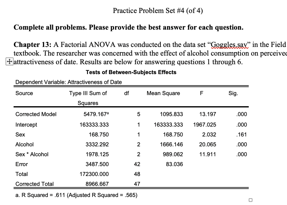 Indicate the lower order effect(s):______________________; indicate the higher order effect(s):______________________What can you
