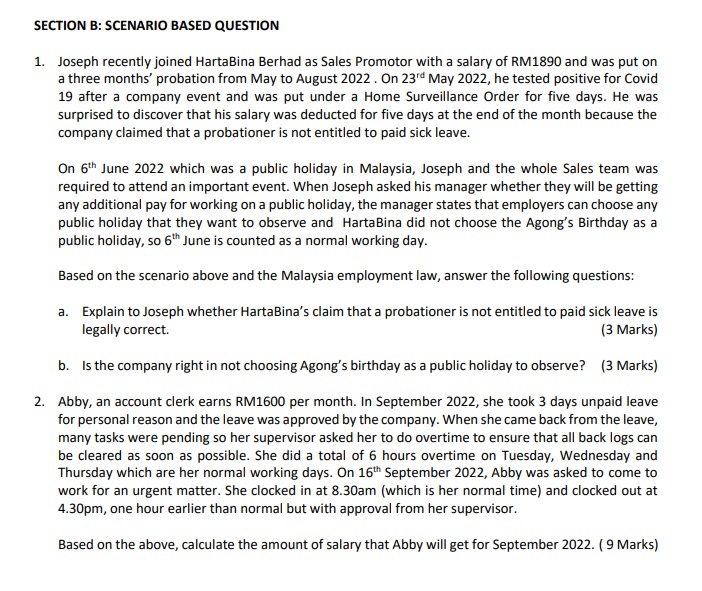 be awarded marks. BAWB4014 LABOUR LAW AND INDUSTRIAL RELATIONS TOPIC REVIEW ACTIVITY