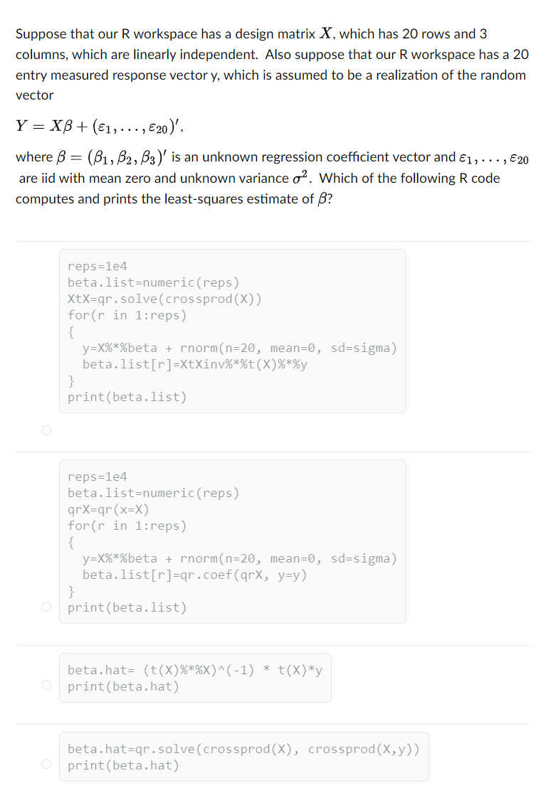 R workspace. Let Y be the yet-to-be observed response values for the