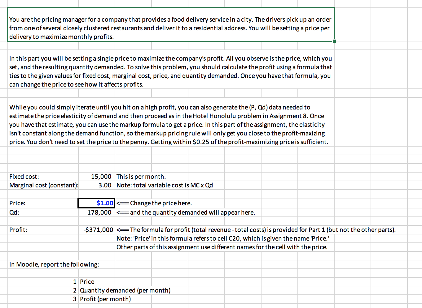 please help me You are the pricing manager for a company that