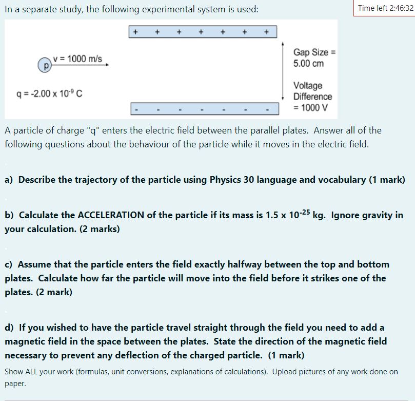 In a separate study. the following experimental system is used: Time