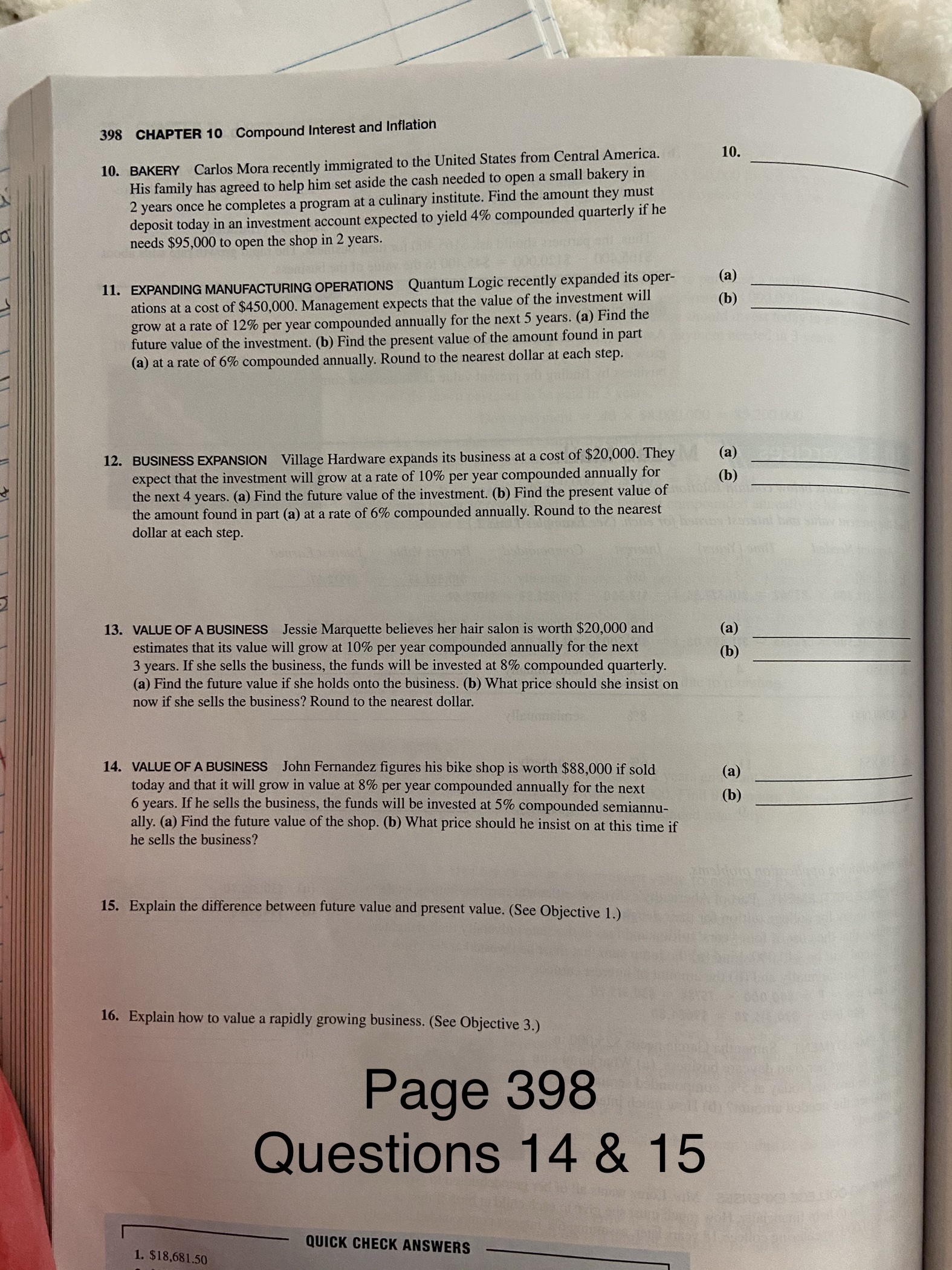 number along with the number for each Question i need answered. Please