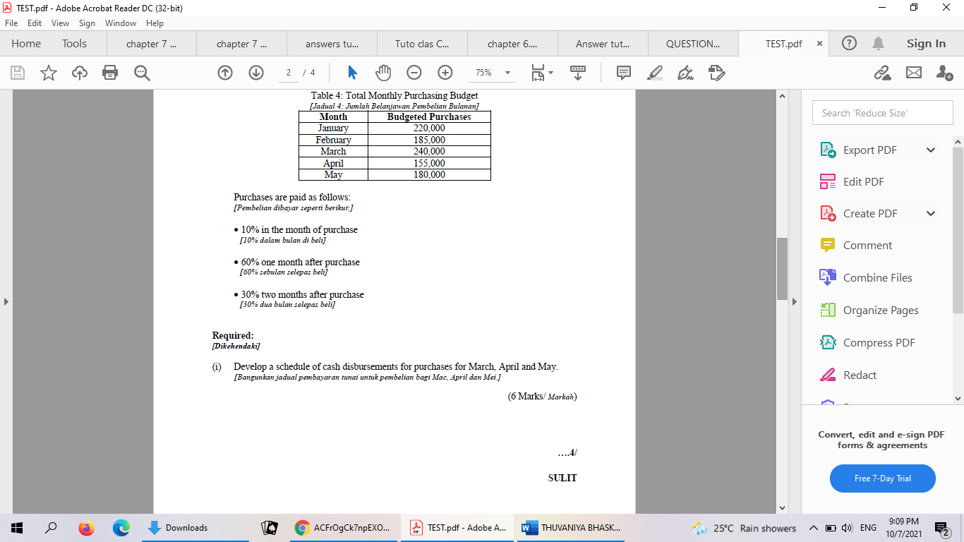 Sign In 1 / 4 + 75% (a) The Dermaniaga Company has