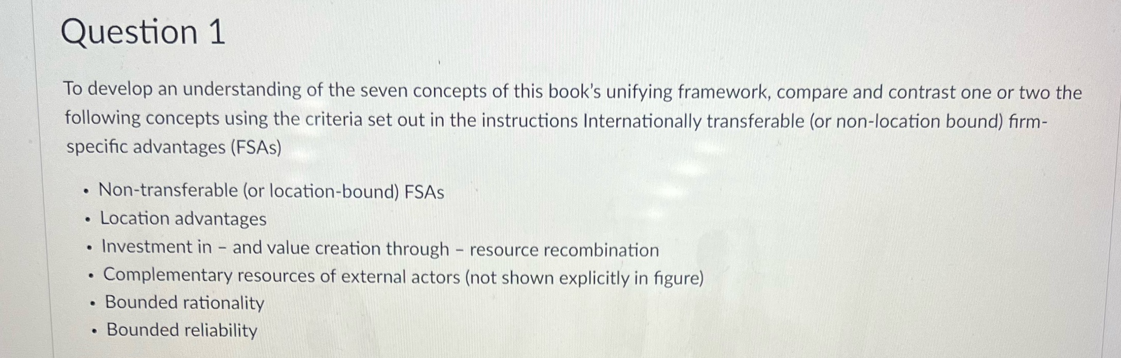 Please help me answer this question Question 1 To develop an understanding