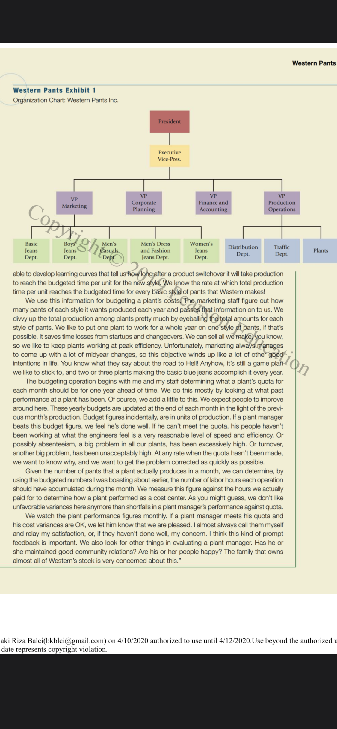 case study in managerial accounting the required is 3 tasks shown in