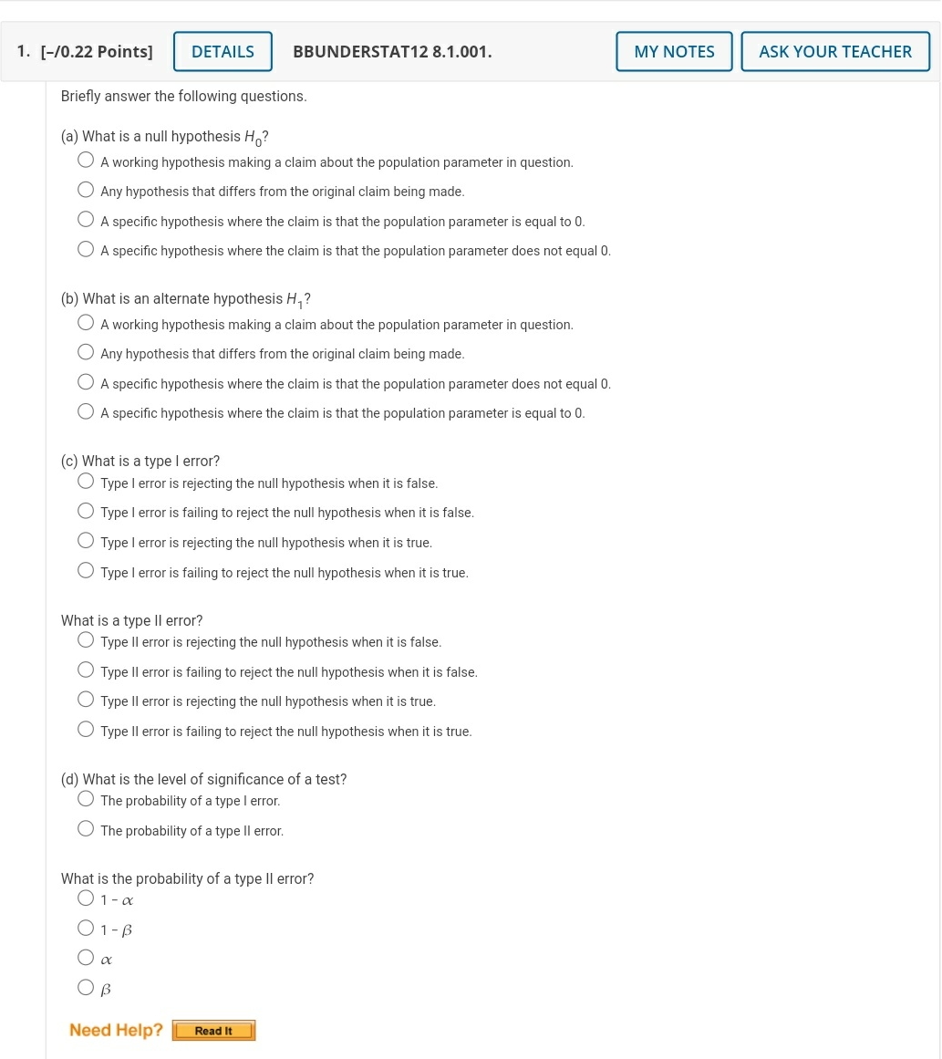 help please 1. [-10.22 Points] DETAILS BBUNDERSTAT12 8.1.001. MY NOTES ASK YOUR