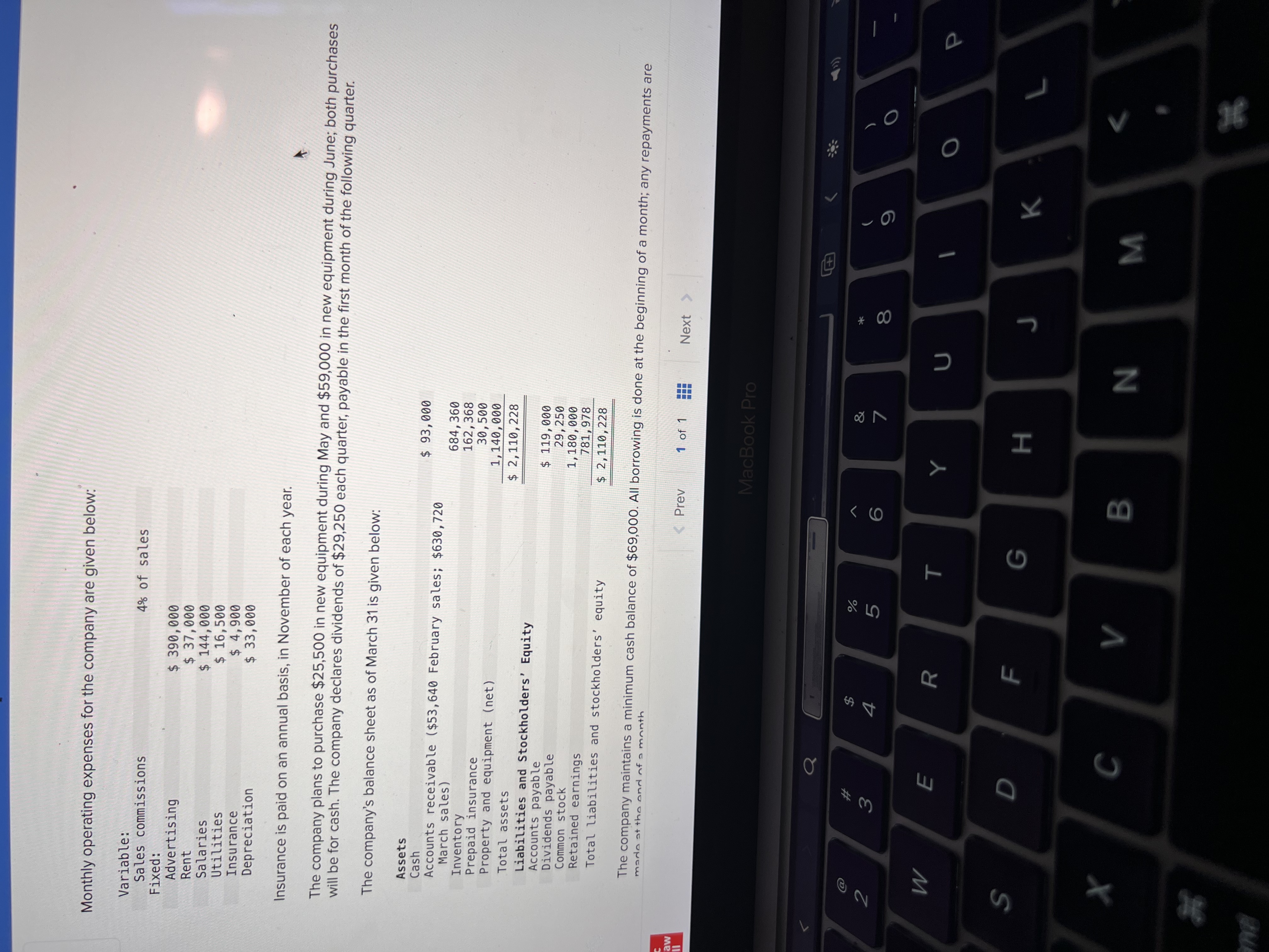 June 30 that includes a budgeted income statement for the three- month