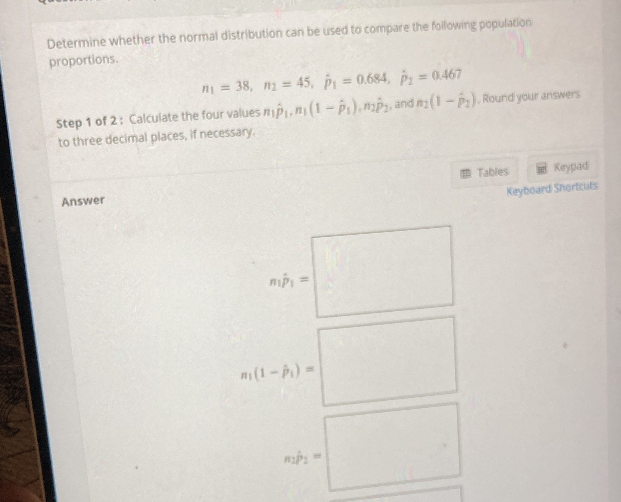 Please help Determine whether the normal distribution can be used to compare