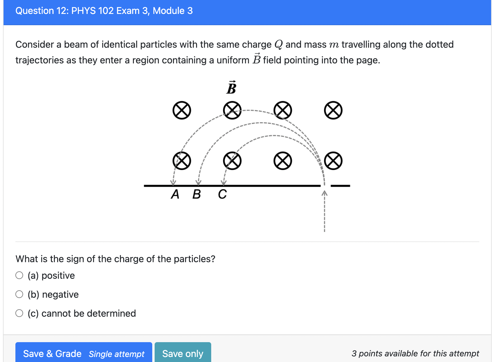 of identical particles with the same charge Q and mass m travelling