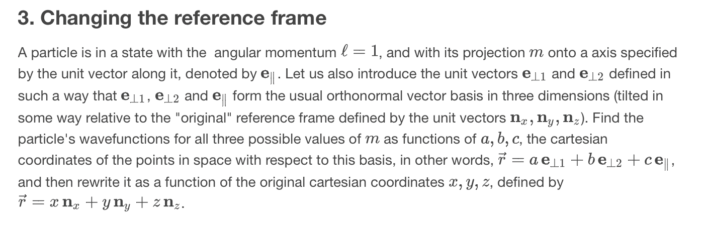 with the angular momentum E = 1, and with its projection m