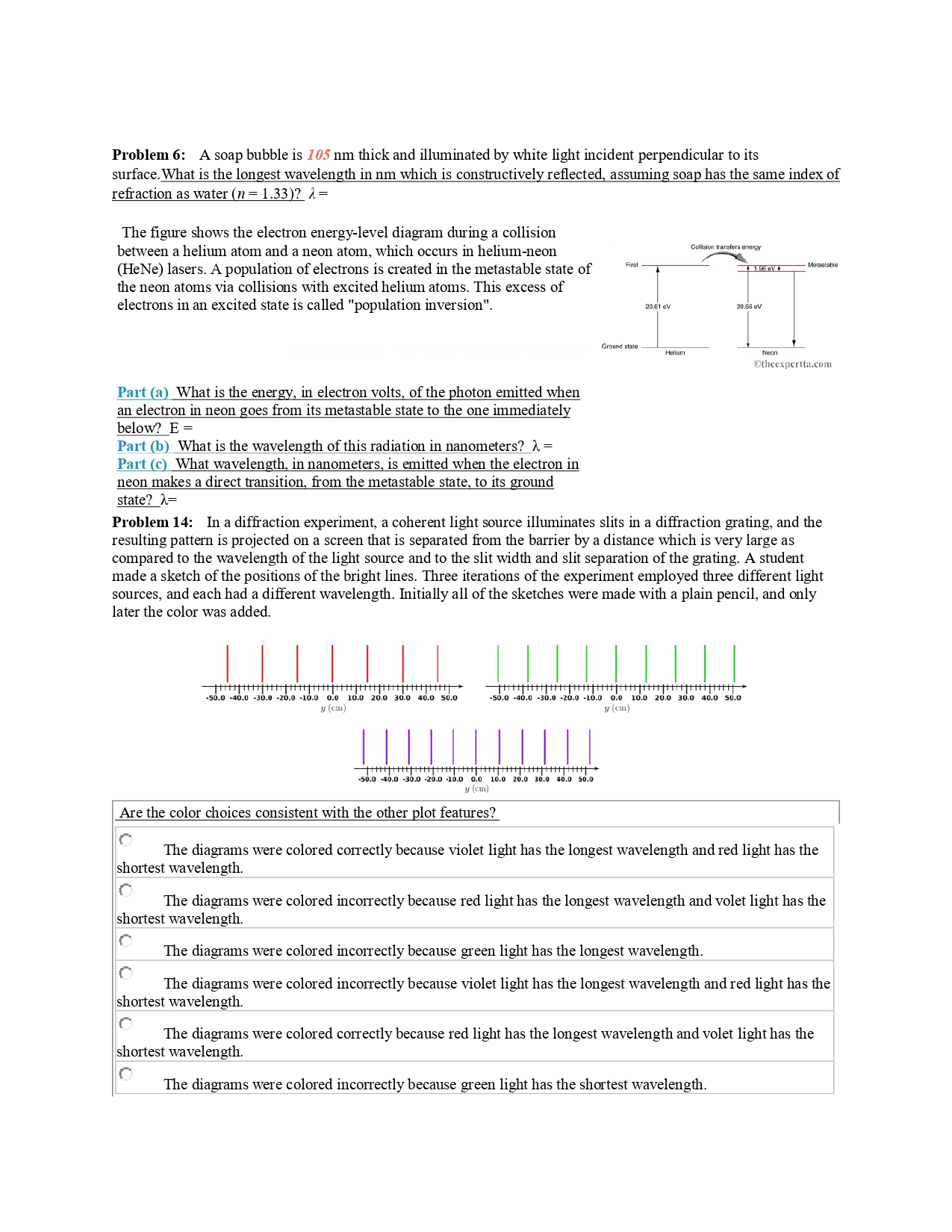 by white light incident perpendicular to its surface. What is the longest