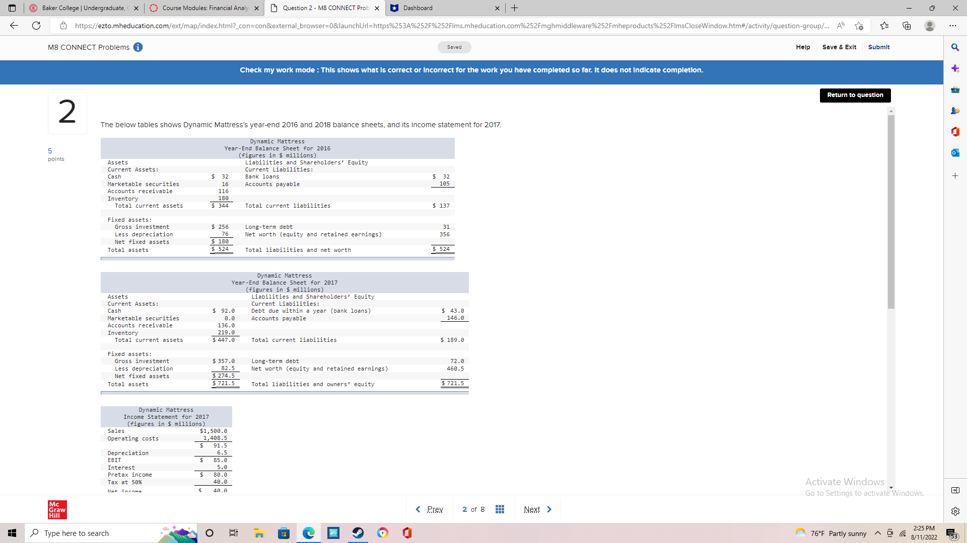 | Baker College | Undergraduate, ( x () Course Modules: Financial