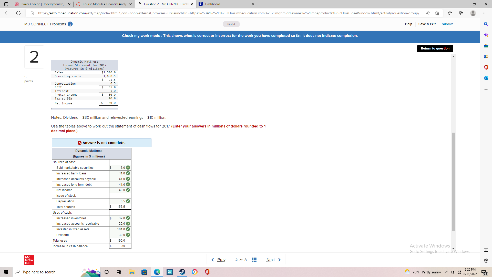 Save & Exit Submit Check my work mode : This shows what