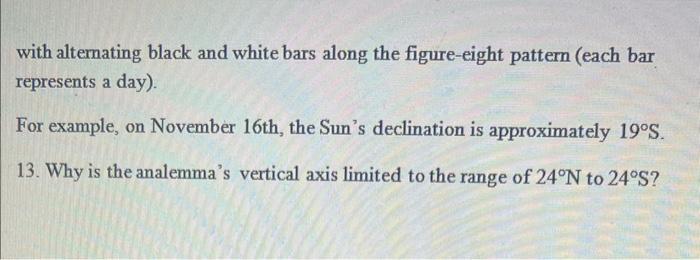 bar represents a day) For example, on November 16th, the Sun's declination