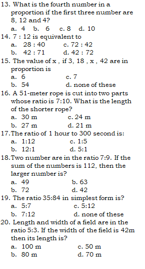 please answer everything... 13. What is the fourth number in a proportion